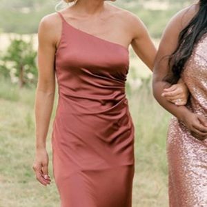 Revelry Jade Satin Dress - Cinnamon Rose